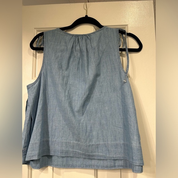 Madewell Crop Swing Chambray Cotton Tank Top - Picture 7 of 7